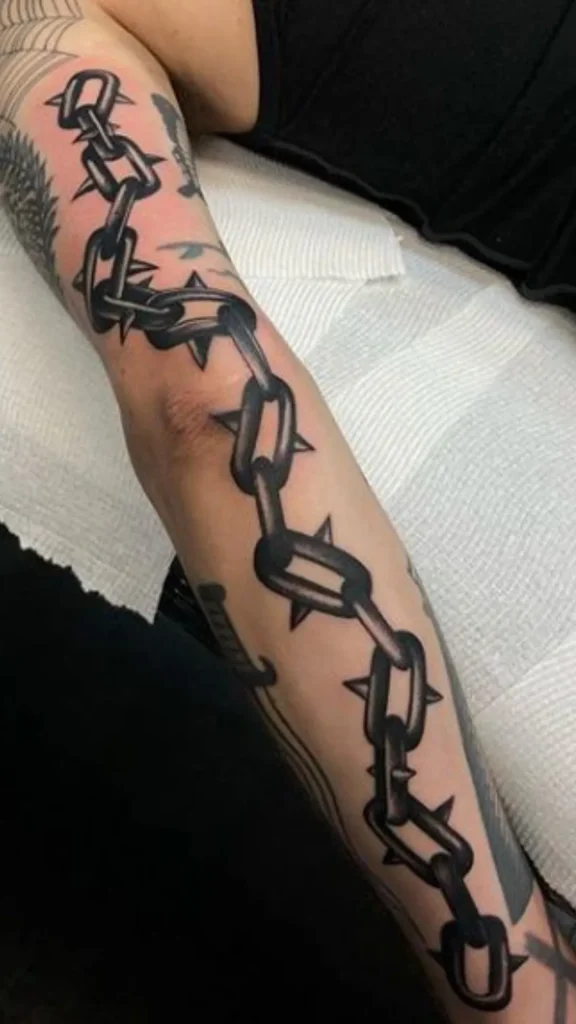 Chain Rose tattoo