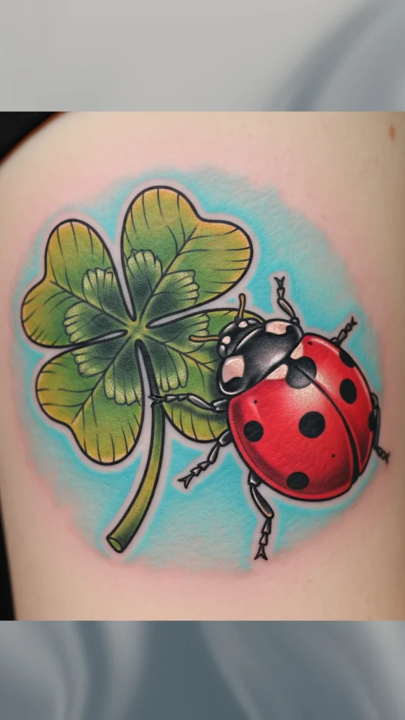Ladybug & Four-Leaf Clover