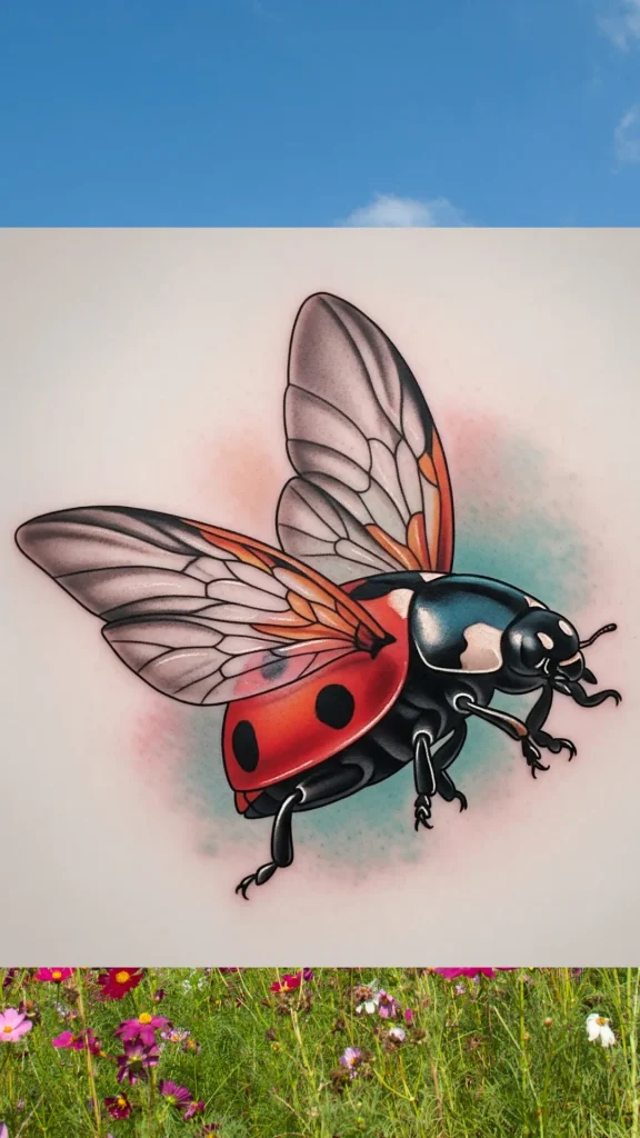 Ladybug in Flight