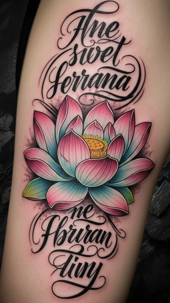 Lotus with Calligraphy Accent