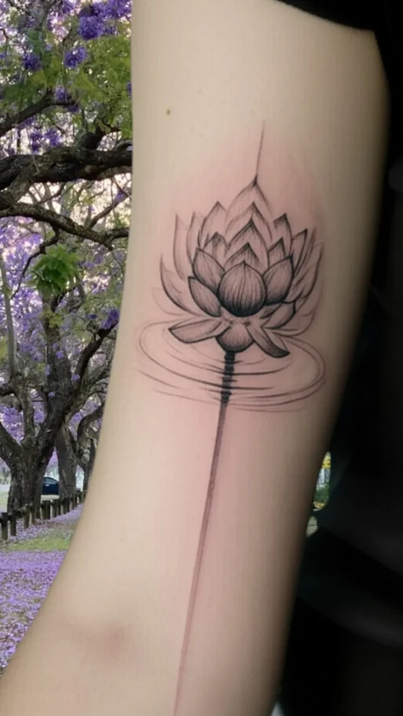 Lotus with Subtle Water Ripples