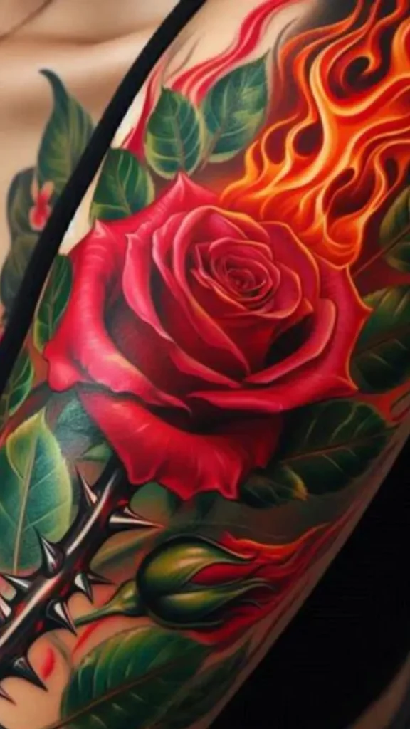 Rose with Flame