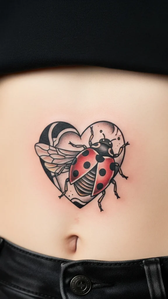 Traditional Heart-Ladybug Fusion
