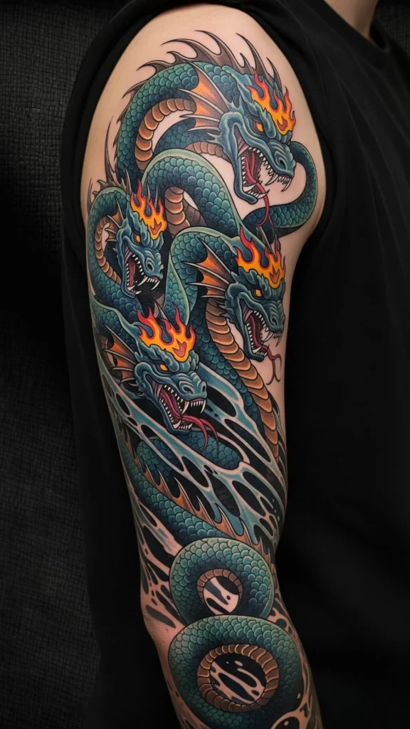 Hydra Rising Sleeve Tattoo