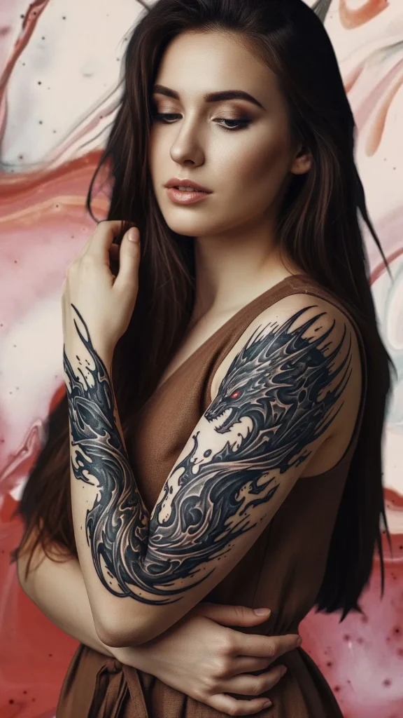 Ink Spill Animal Form Tattoo