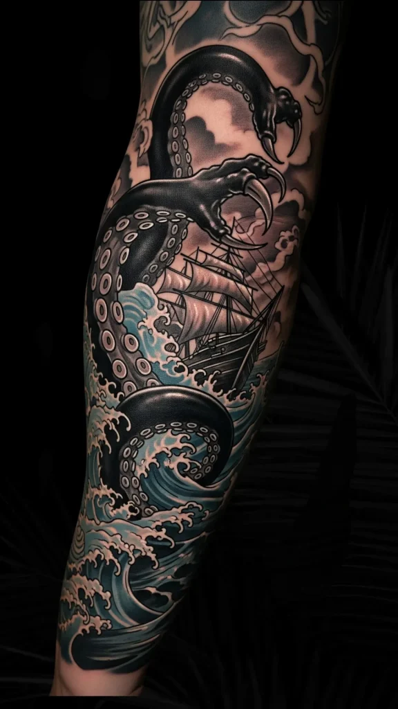 Kraken’s Grasp Sleeve Tattoo
