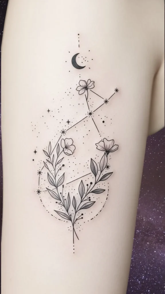 Minimalist Botanical Constellation