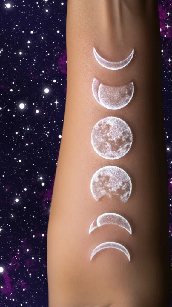 Moon Phases in White Glow