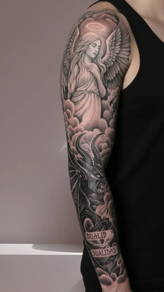 Angel & Demon Duality Tattoo