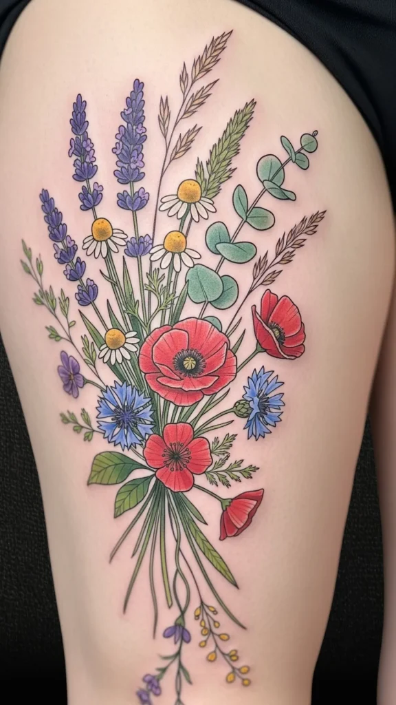 Bouquet of Wildflowers Tattoo