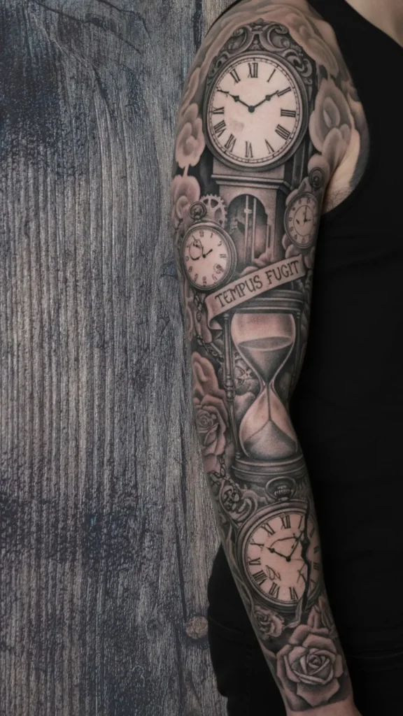 Clocks, Hourglasses and Timepieces Tattoo