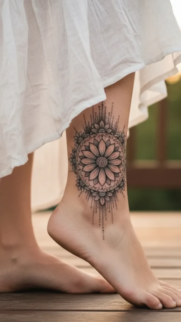Daisy Mandala Whispers Tattoo