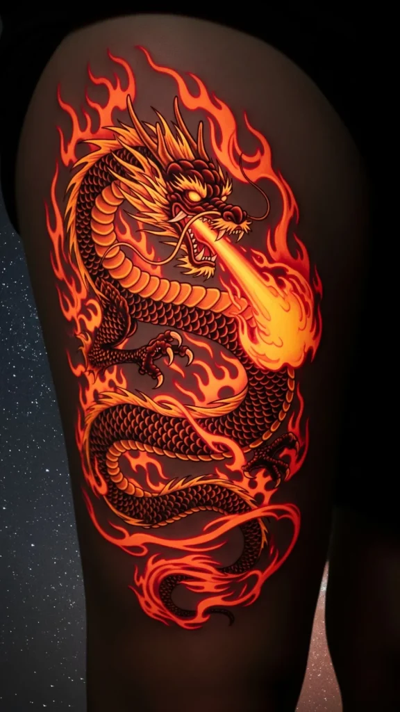 Dragon fire Glow Tattoo