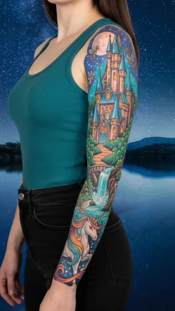Enchanted Castle Fairytale Wonder Tattoo