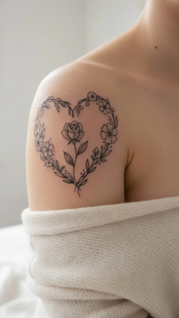 Floral Heart Tattoo
