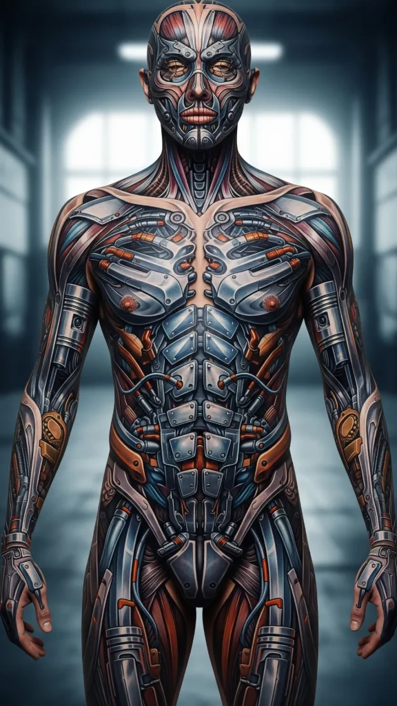Full Body Biomechanical Suit Tattoo