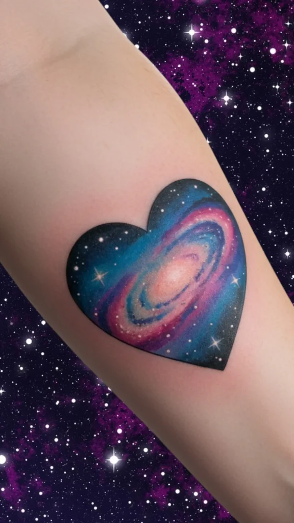 Galaxy Heart Tattoo