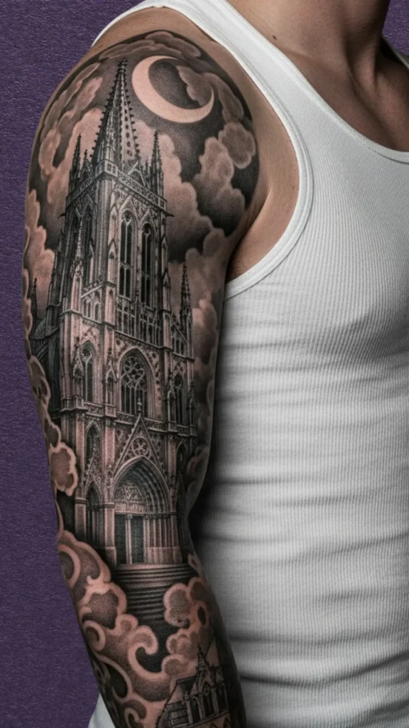 Gothic Cathedral Sleeve Tattoo