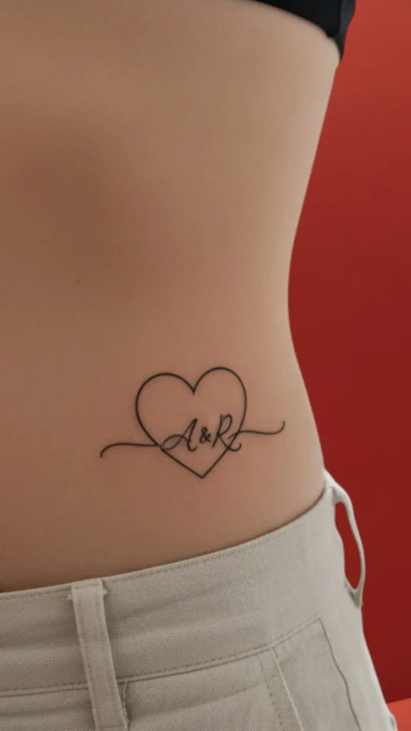 Heart with Initials Tattoo