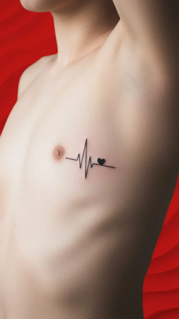 Heartbeat with Heart Tattoo