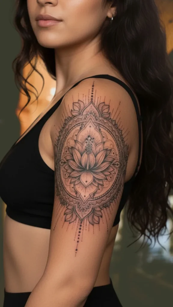 Hibiscus Mandala Fusion Tattoo