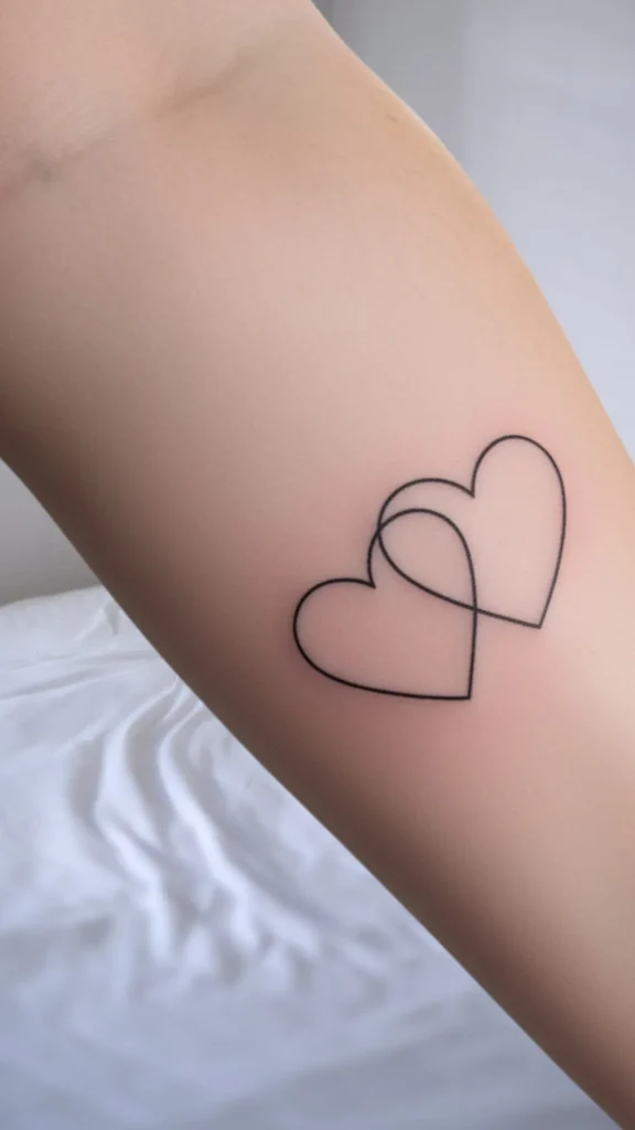 Interlocked Hearts Tattoo
