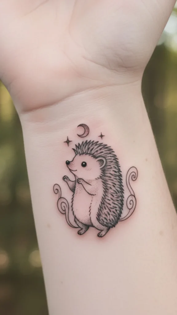 Micro Hedgehog Tattoo
