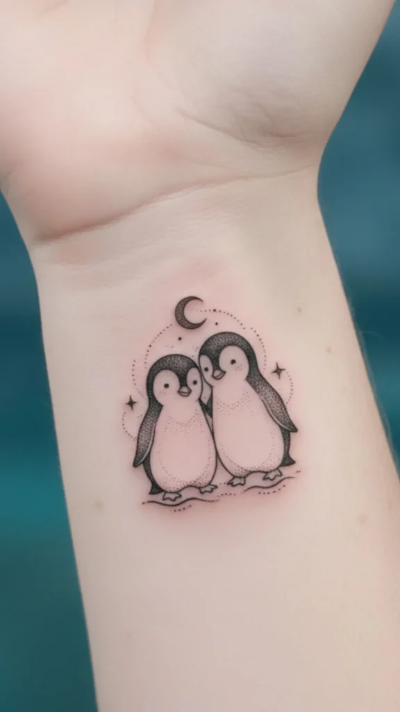Micro Penguin Tattoo