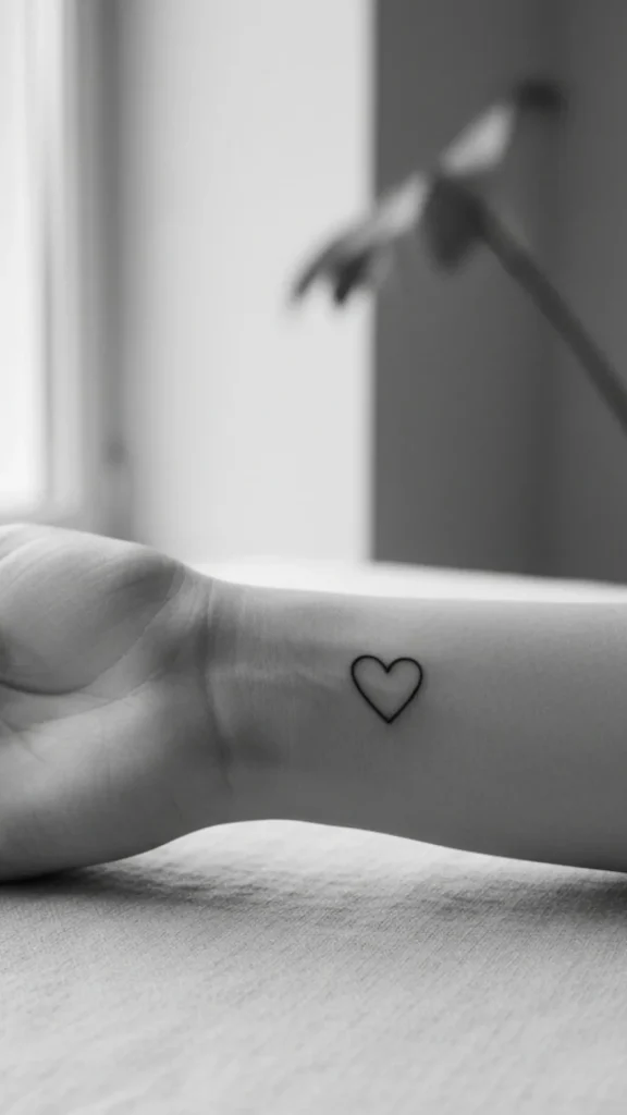 Minimalist Heart Outline Tattoo
