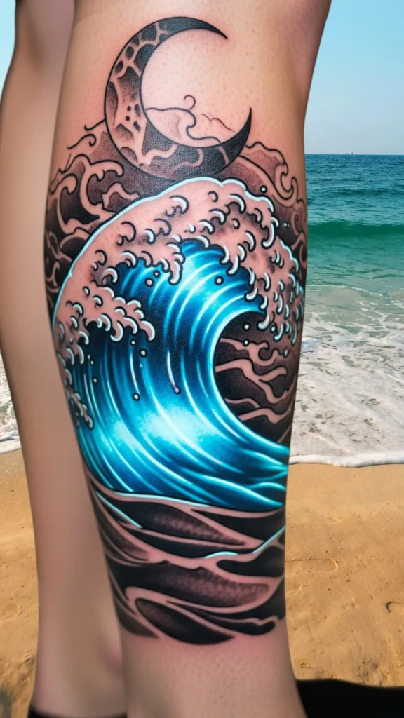 Ocean Wave Glow Tattoo