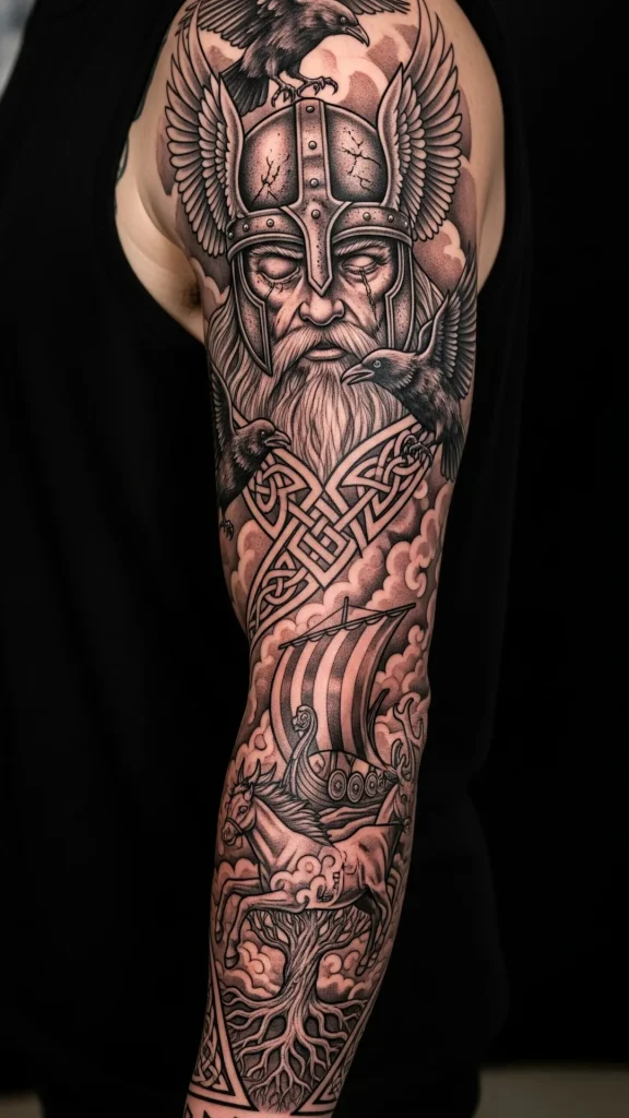 Odin’s Wisdom The All Father Tattoo