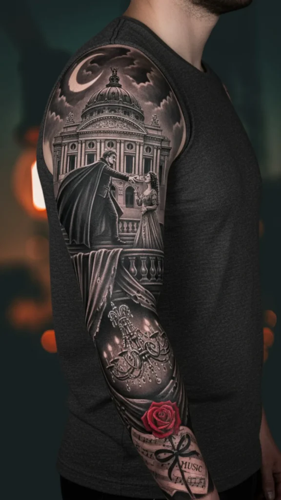 Phantom Opera Sleeve Tattoo