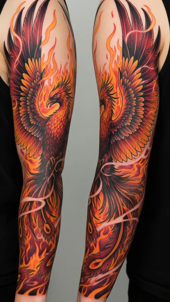 Phoenix Rising Eternal Rebirth Tattoo
