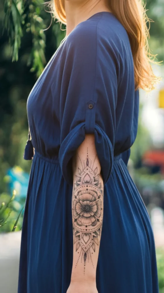 Poppy Mandala Balance Tattoo