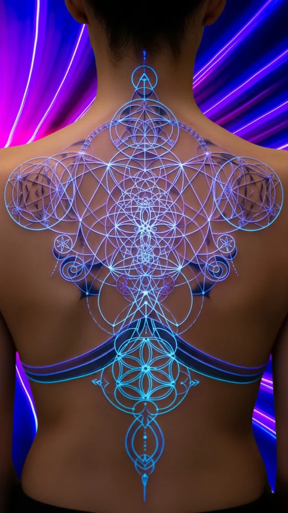 Sacred Geometry Glow Tattoo