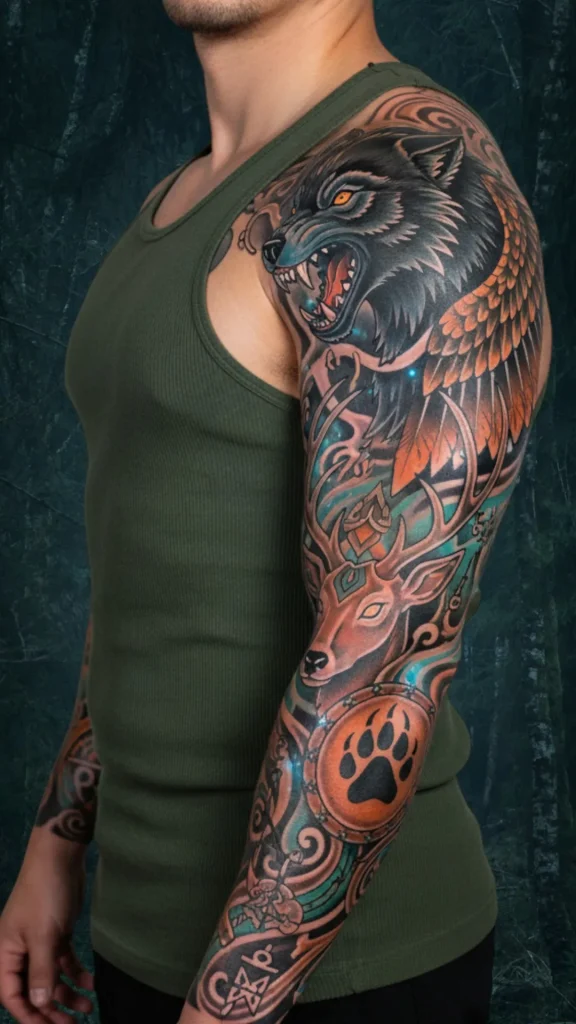 Shamanic & Totemic Sleeve Tattoo