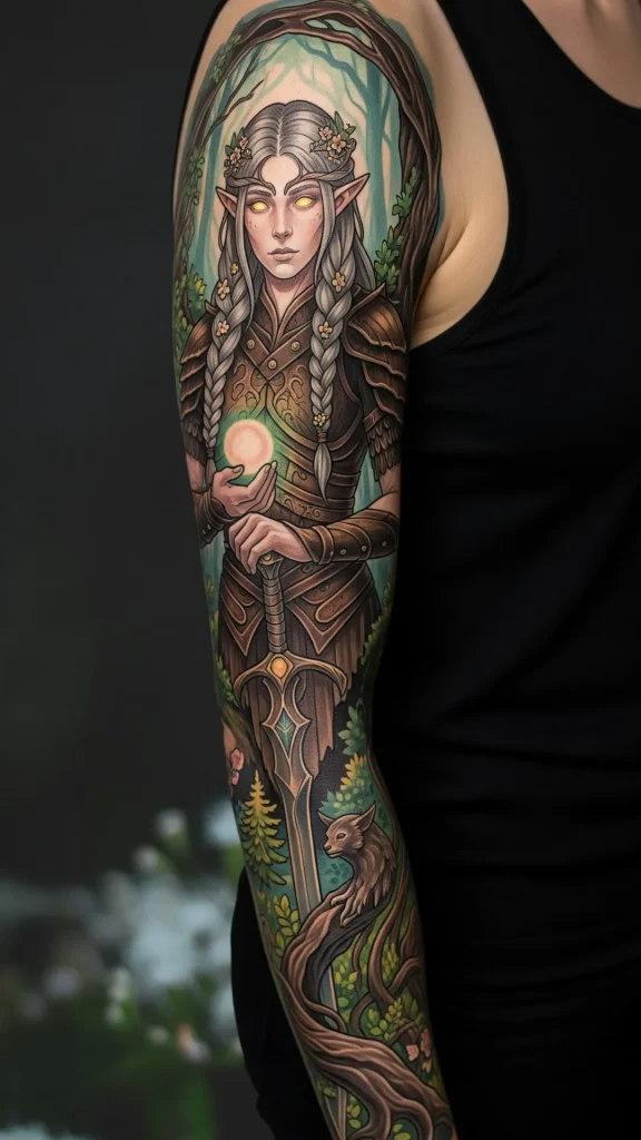 The Forest Guardian Elves & Enchantment Tattoo