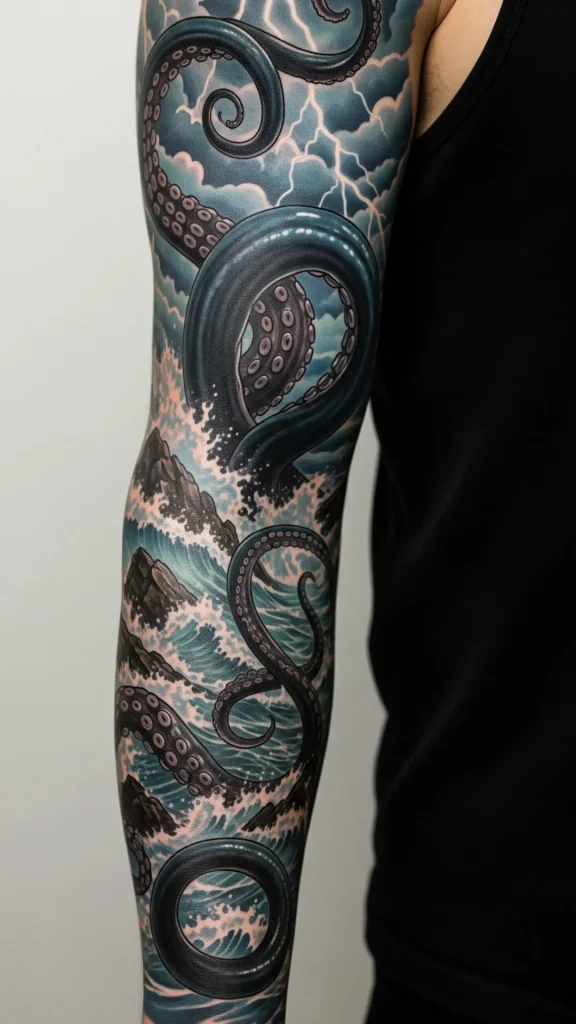The Kraken’s Wrath Ocean’s Beast Tattoo
