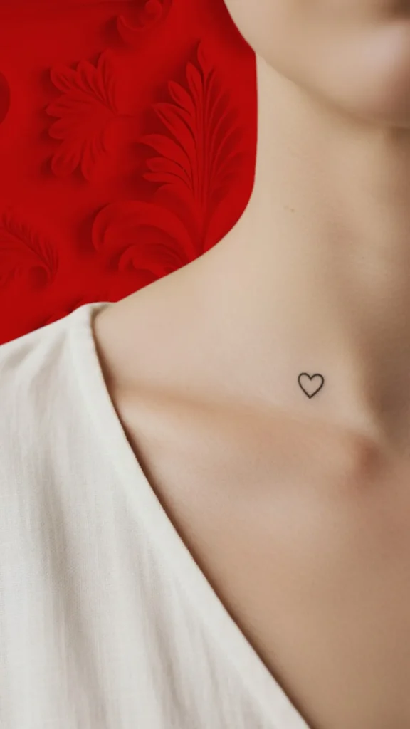 Tiny Heart Outline Tattoo