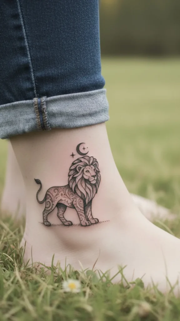 Tiny Lion Tattoo
