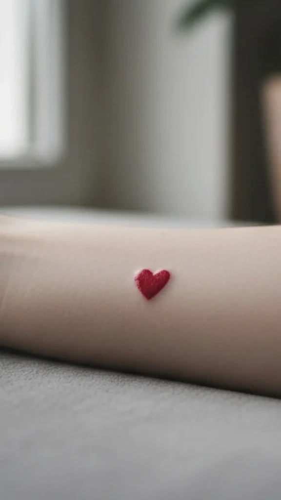Tiny Red Heart Tattoo