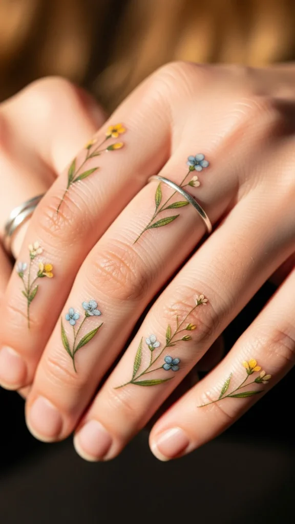Tiny Wildflower Sprigs Tattoo