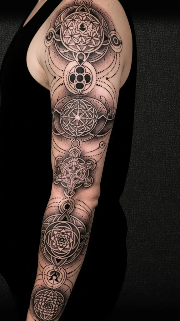 Universal Sacred Geometry Sleeve Tattoo