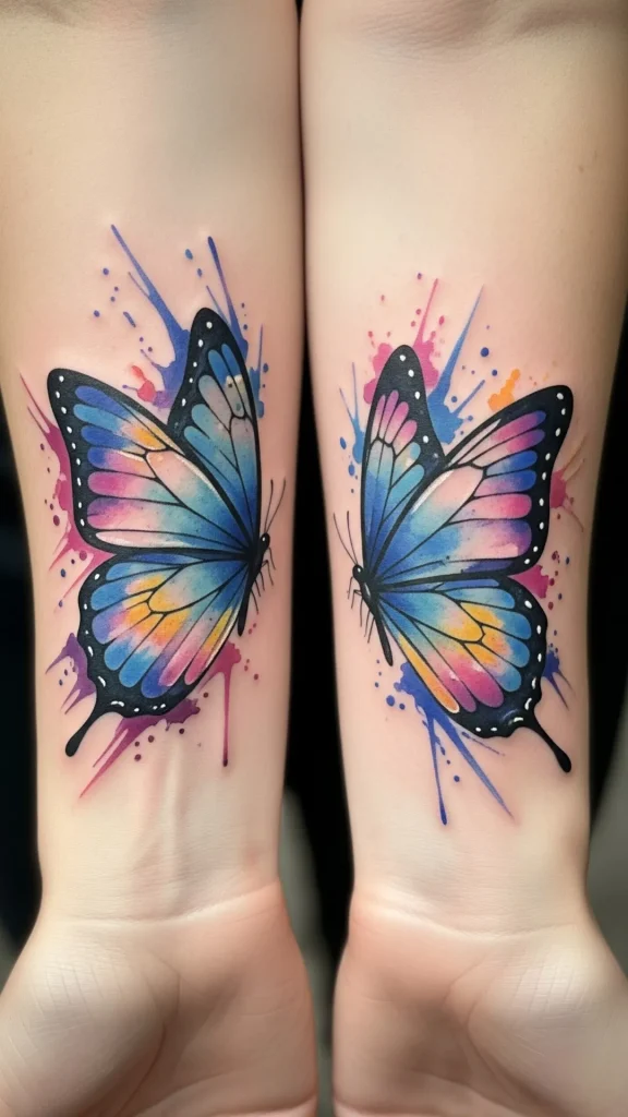 Watercolor Butterfly Tattoos