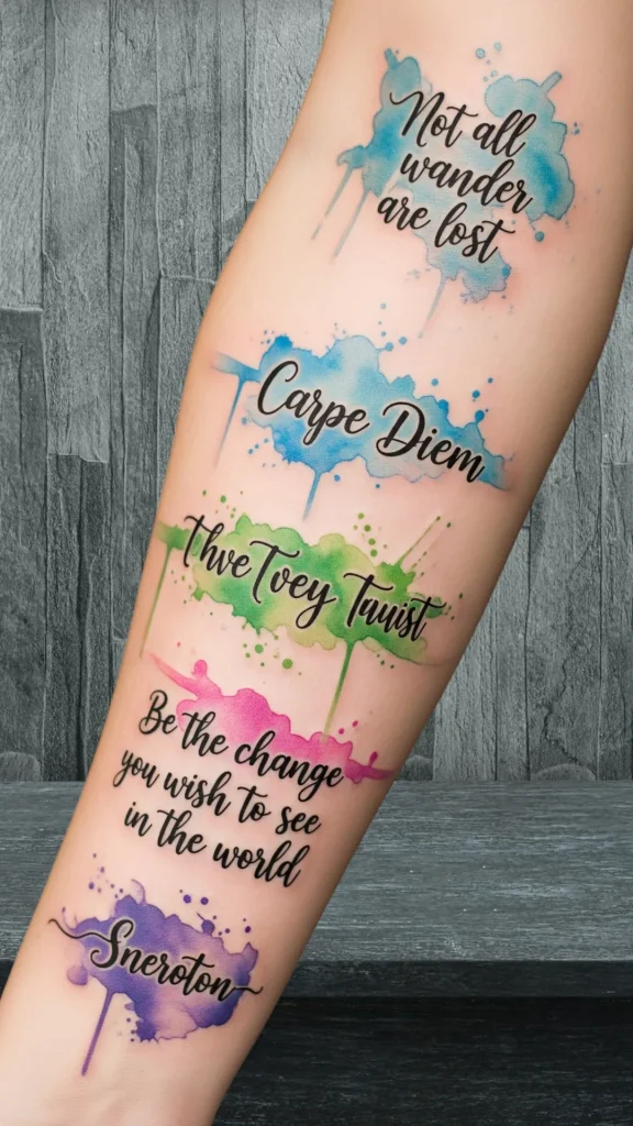 Watercolor Quote Tattoos
