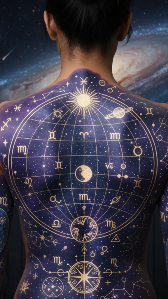 Celestial Body Maps Tattoo