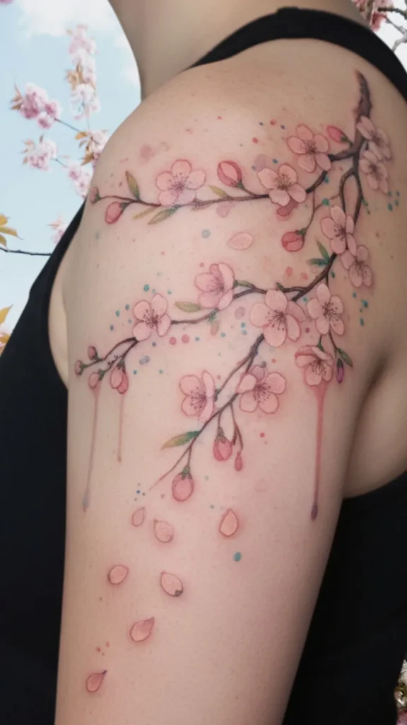 Cherry Blossom Breeze Tattoo