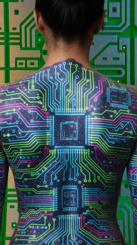 Futuristic Circuit Tattoo