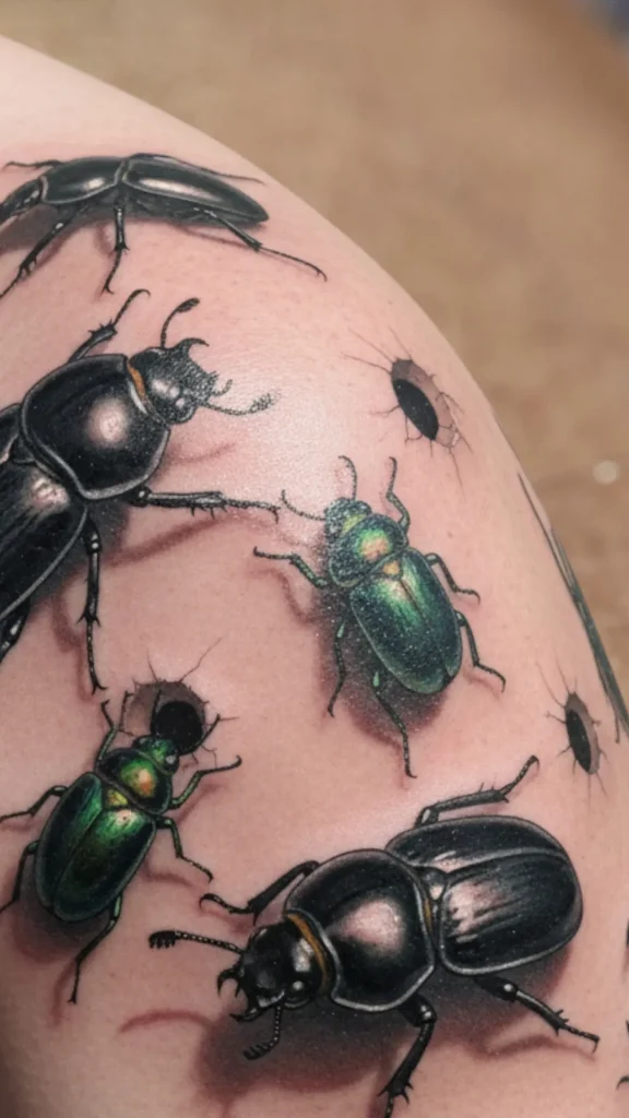 Insect Crawling Illusions Tattoo