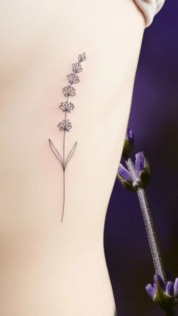 Lavender Sprig Tattoo